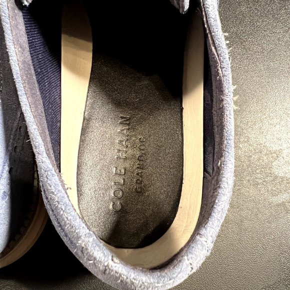 Cole Haan Original Grand Wingtip Oxford Men's 9.5 Wide Blue Shoes - Picture 9 of 10